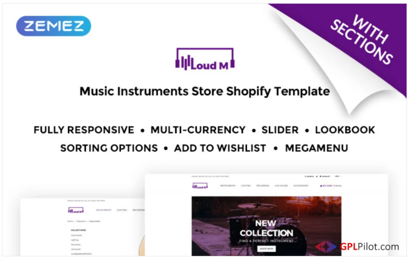 Loud M - Music Instruments Store Shopify Theme