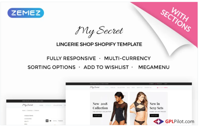 My Secret - Lingerie Shop Shopify Theme