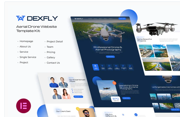 Dexfly | Drone & Aerial Photography Elementor Template Kit 1 Dexfly | Drone & Aerial Photography Elementor Template Kit