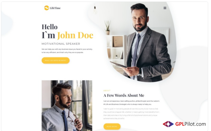 LifeTime - Motivational Speaker Clean Multipage HTML5 Website Template 1.0