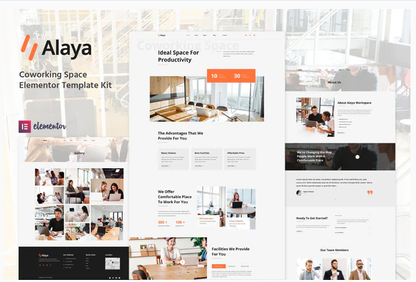 Alaya - Coworking Space Elementor Template Kit 1 Alaya - Coworking Space Elementor Template Kit