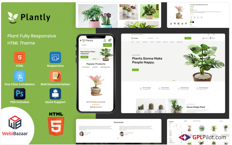 Plantly - Plants And Nursery HTML5 eCommerce Website template Website Template 1.0 1 Plantly - Plants And Nursery HTML5 eCommerce Website template Website Template 1.0
