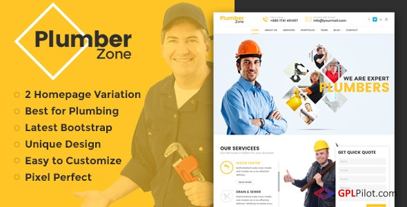 Plumber Zone - Plumbing, Repair & Construction HTML Template 1 Plumber Zone - Plumbing, Repair & Construction HTML Template