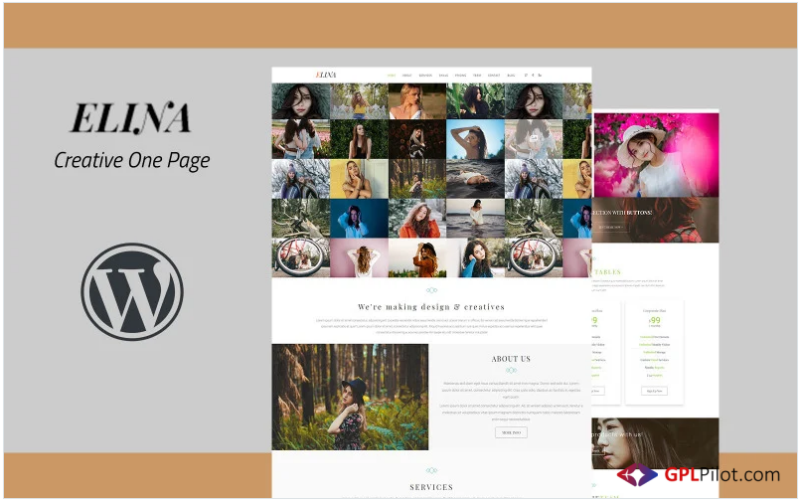 Elina - Creative One Page WordPress Theme