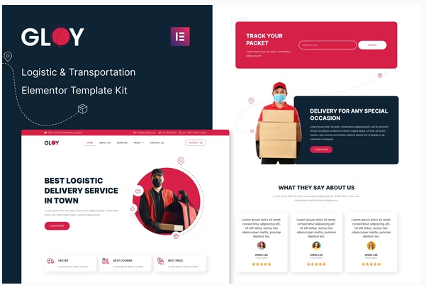 Gloy - Logistic & Transportation Delivery Elementor Template Kit 1 Gloy - Logistic & Transportation Delivery Elementor Template Kit