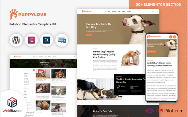 PuppyLove - Pet Services Multipurpose WordPress Elementor Theme