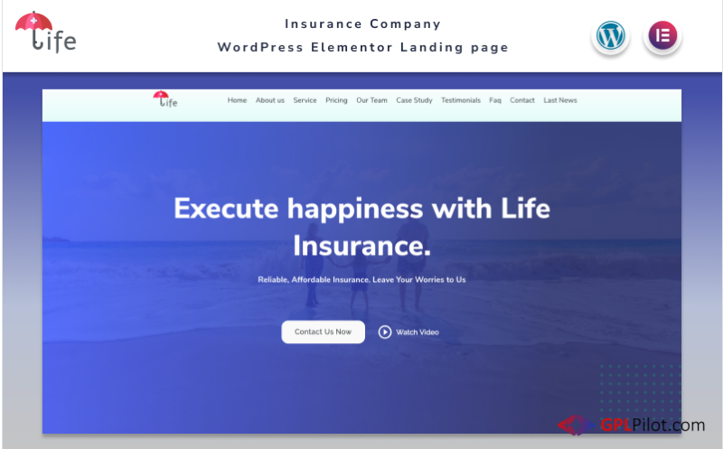 Life - Insurance Сompany Landing page with Blog Elementor