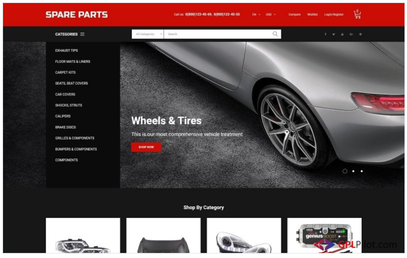 Motor Spare Parts Online Store PrestaShop Theme