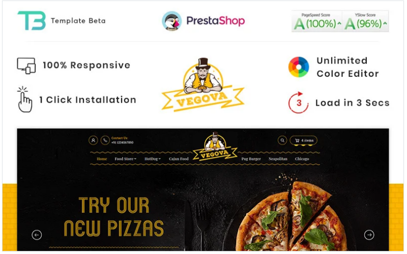 Vegova Food and Restaurant PrestaShop Theme