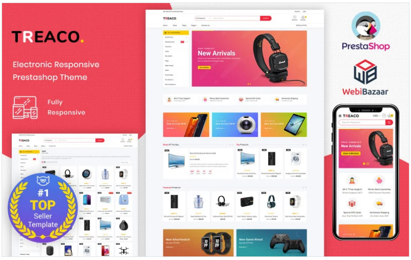 Treaco - Electronic Multipurpose Store PrestaShop Theme