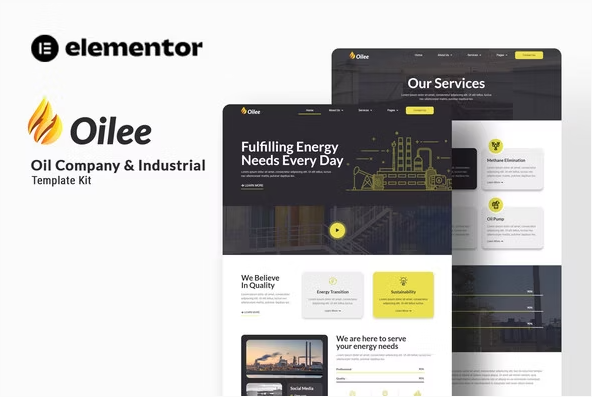 Oilee - Oil Company & Industrial Company Elementor Template Kit 1 Oilee - Oil Company & Industrial Company Elementor Template Kit