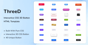 Interactive CSS 3D Button HTML Template - ThreeD