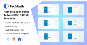 TechAuth - Auth Pages Tailwind CSS 3 HTML Template