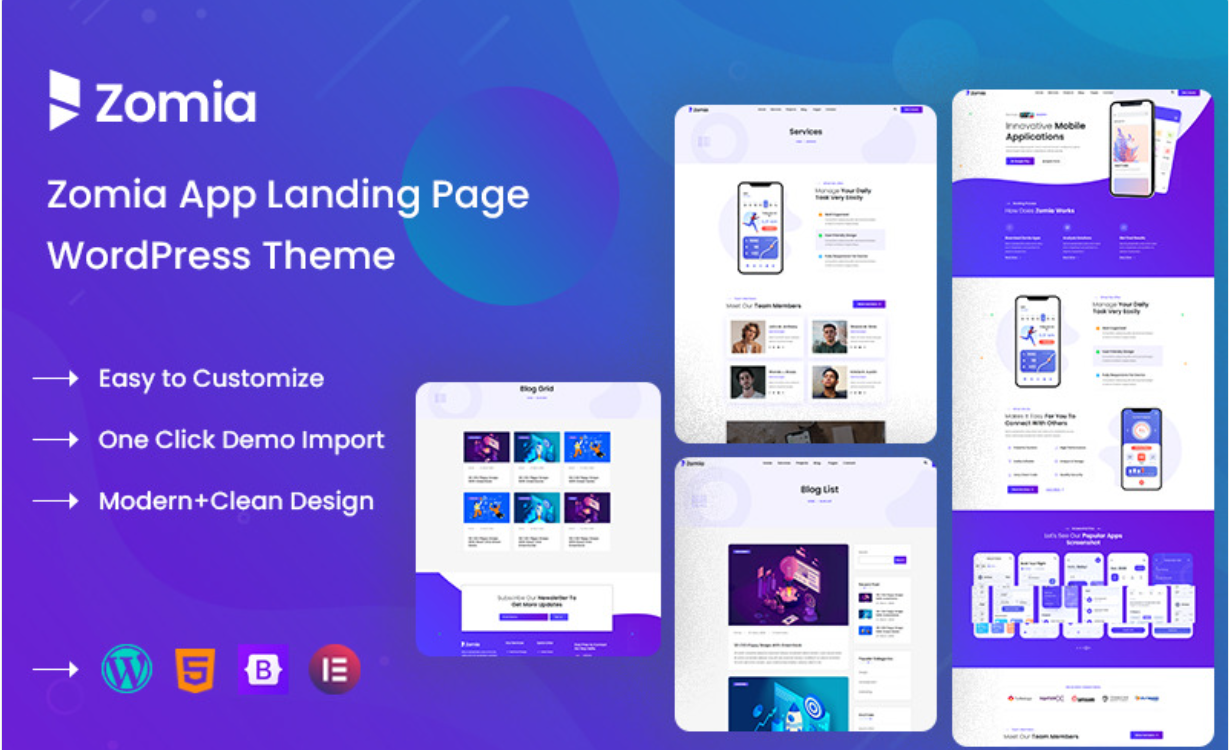 Zomia - App & Saas Landing WordPress Theme 1 Zomia - App & Saas Landing WordPress Theme