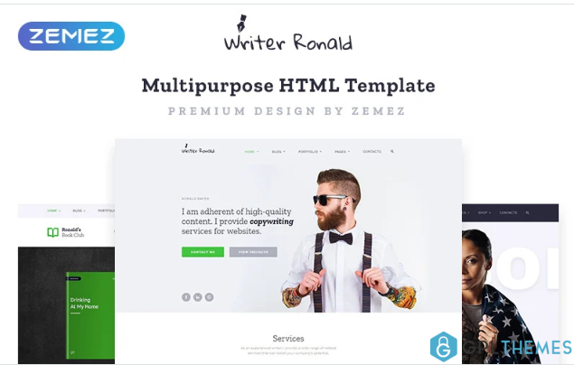 Writer Ronald – Universal Personal Multipurpose HTML Website Template