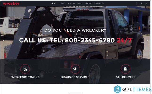Wrecker – Auto Towing & Roadside Services Website Template