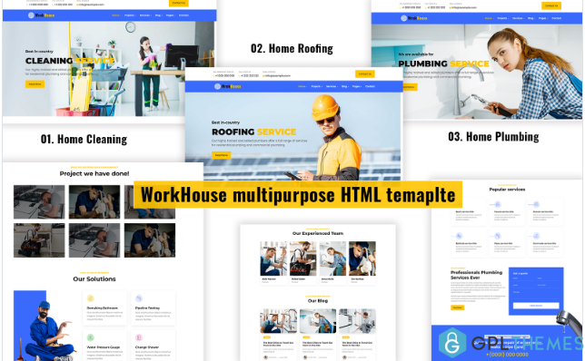 Workhouse – Plumbing, Cleaning and Roofing HTML Template