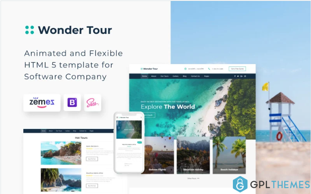 Wonder Tour – Simple Travel Agency Website Template