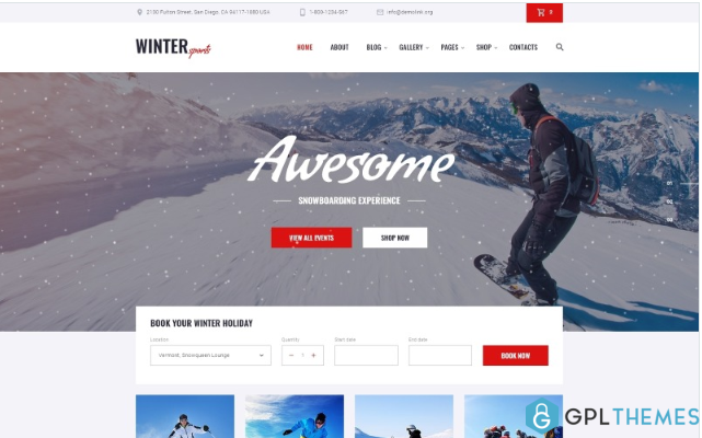 Winter Sports – Multipage Winter Sports Equipment Store HTML Website Template