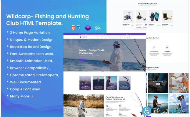 Wildcarp – Fishing and Hunting club HTML Template
