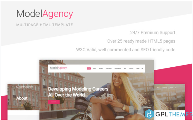 Urban Fashion Girls – Model Agency Multipage Website Template