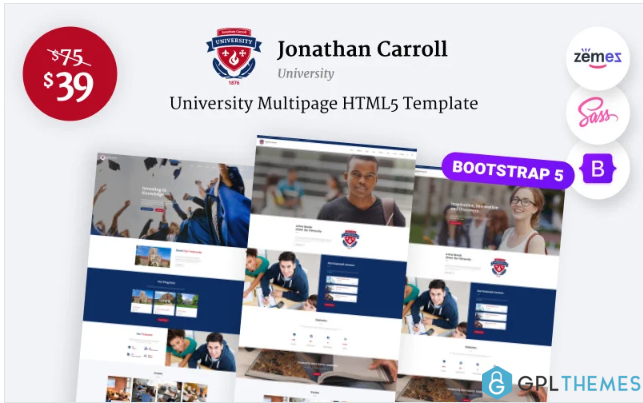 Jonathan Carroll – University Responsive HTML5 Website Template