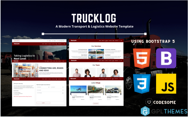 TRUCKLOG – A Modern Transport & Logistics HTML Website Template