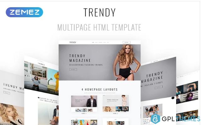 Trendy – Fashion Magazine Multipage HTML5 Website Template