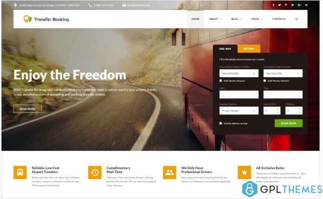 Transfer Booking – Airport Shuttle Services Website Template