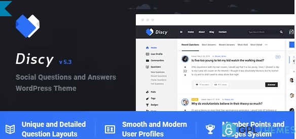 discy – social questions and answers wordpress theme