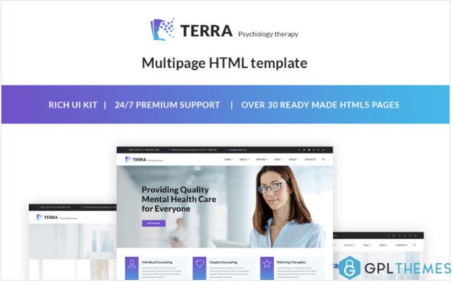 Terra – Psychologist Responsive Website Template