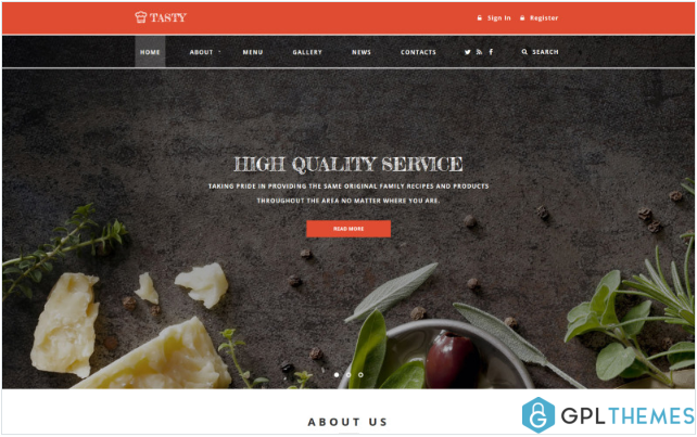 Tasty – Cafe and Restaurant Website Template