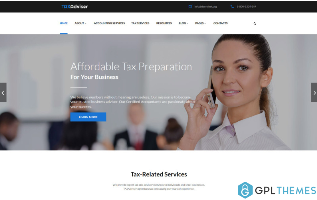 TaxAdviser – Accounting and Tax Services Company Responsive Multipage Website Template