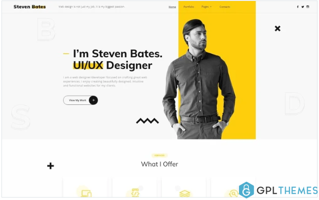 Steven Bates – Personal Page Multipage Modern HTML Website Template