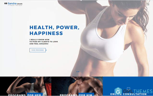 Sandra Lincoln – Personal Fitness Trainer Responsive Website Template