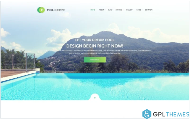 Pool Company Bootstrap Theme Website Template