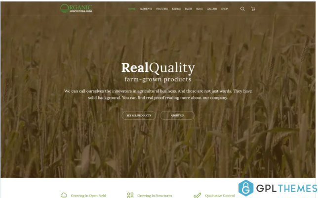 Organic – Agriculture Farm Multipurpose Website Template