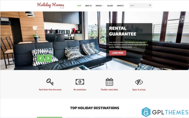 Holiday Homes for Rent Website Template