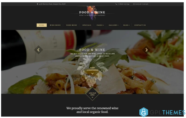 Food Wine Website Template