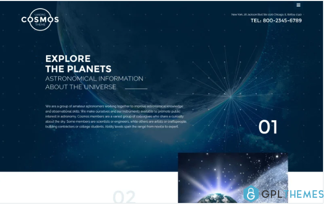 Cosmos Landing Theme Website Template