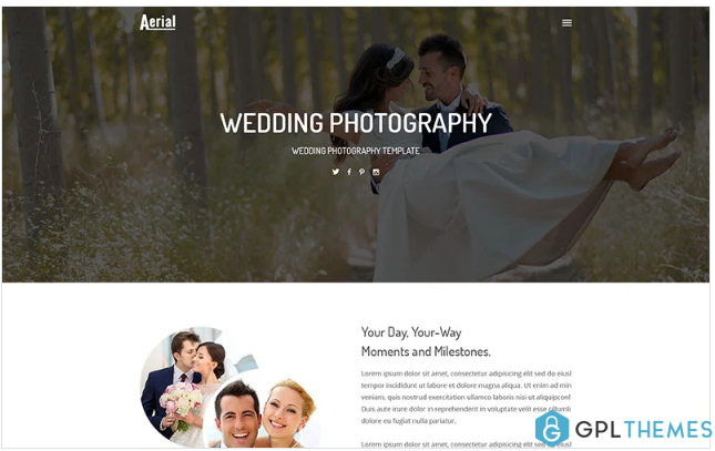 Aerial – Wedding Photography Website Template