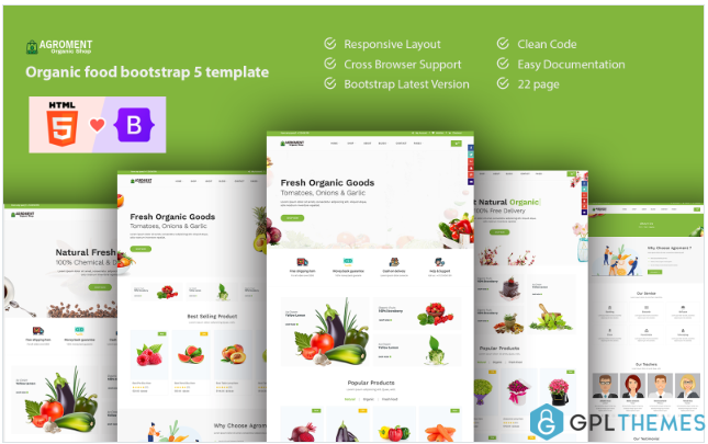 Agroment – Organic Food Bootstrap 5 Template