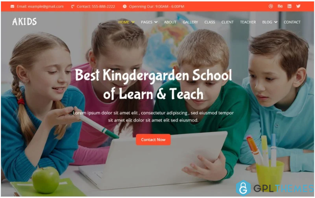 Akids – Kingdergarden School Website Template