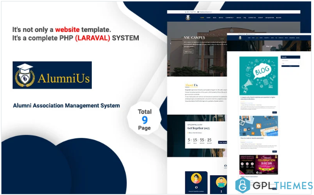 Alumnius- Laravel Association Management System Website Template