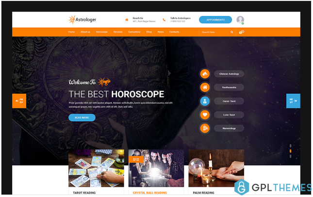 Astrologer – Astrology and Numerology HTML Website Template