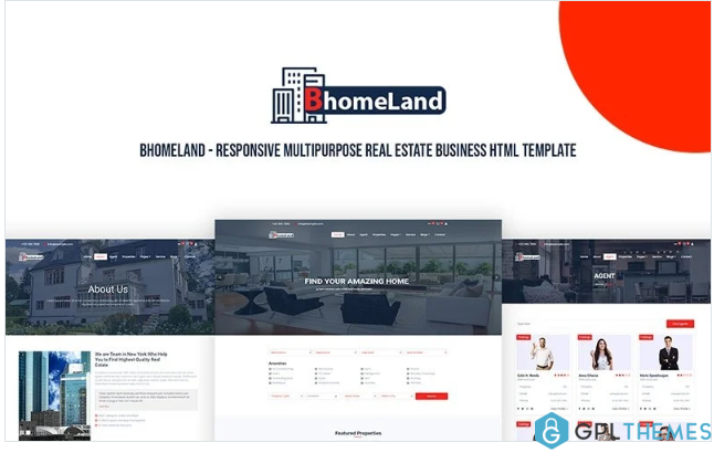 Bhomeland – Responsive Multipurpose Real Estate Business HTML Website Template