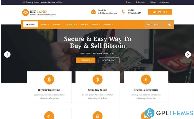 Bitland – Bitcoin And Crypto Currency Website Template