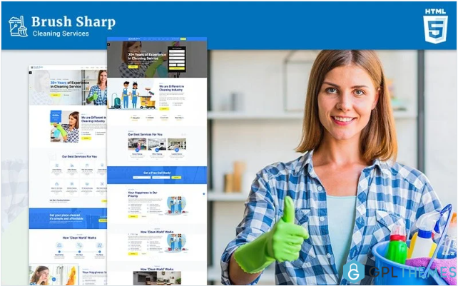 Brush Sharp | Multipurpose Responsive Cleaning Services Website Template