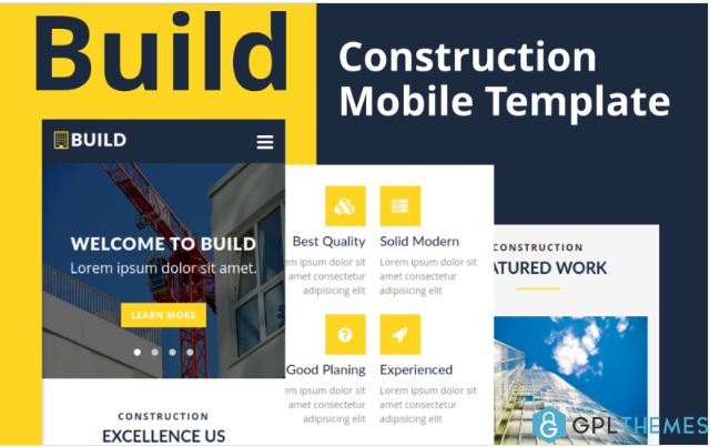 Build – Construction Mobile Website Template