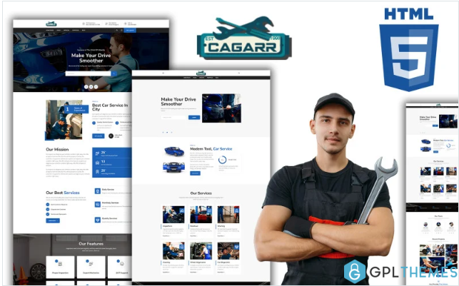 Cagarr – Minimal Garage Workshop HTML Website Template